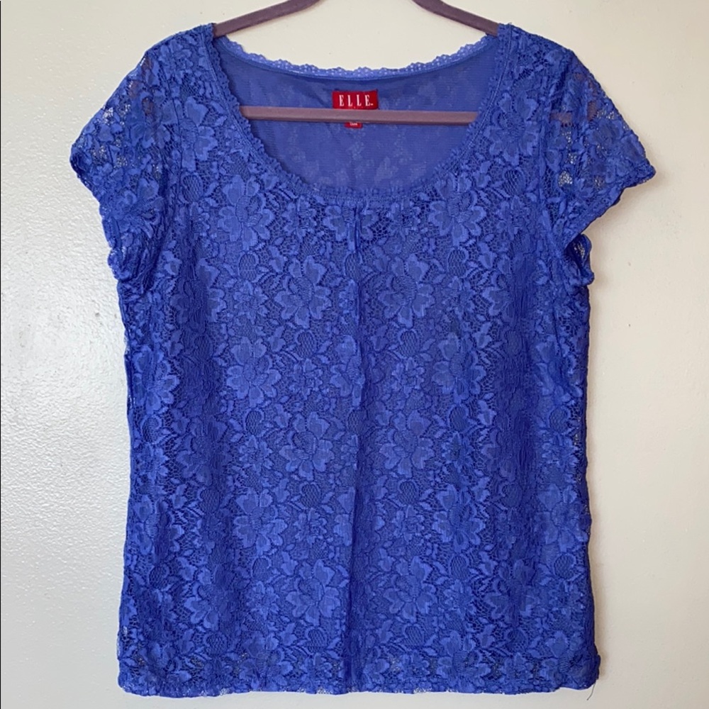 Elle Embellished Blue Cap Sleeve Blouse